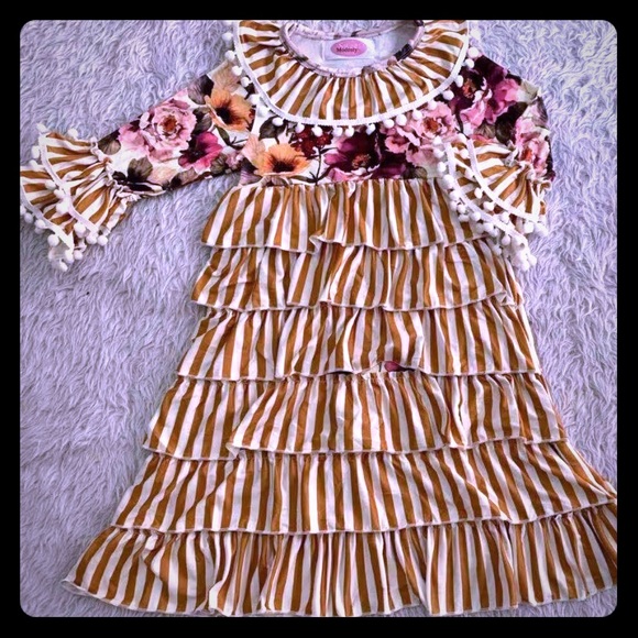 Finding Modest Boutique Other - 🌿CLEARANCE! 1 left! Sz 4 Pompom Ruffle Dress